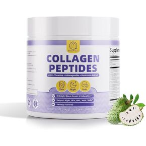 ببتيدات الكولاجين* مسحوق للنساء ، وإصلاح الليل ، ودعم الجلد ، والشعر ، والأظافر ، والمكملات الكولاجين البحرية مع النوع الأول من النوع الأول ، وتيسانين ، وآشواغاندا ، والفطر ، ونكهة الحامض ، 450 جرام/16 أوقية in Kuwait