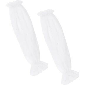 AHANDMAKE Pearl Wedding Sleeves, Nylon Removable Mesh Puff Sleeve, Arm Sleeves for Wedding Dresses Sweater Prom Opera Party in Saudi Arabia