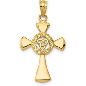 14K Yellow Gold Celtic Knot Cross Pendant Charm in Kuwait