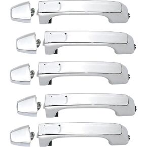مقبض الباب الخارجي Apperfit مع CAP 15794315 15932907 Chrome للباب الأمامي أو الخلفي ، السائق الأيسر أو جانب الراكب الأيمن متوافق مع Hummer H3 H3T 2006 2007 2008 2010 أجزاء الباب in Kuwait