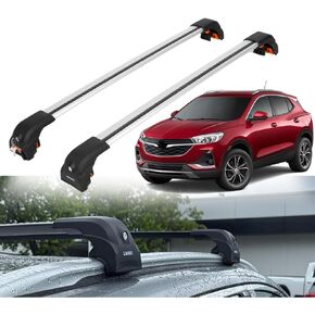 ERKUL Roof Rack Cross Bars for Buick Encore 2013-2022 | Aluminum Crossbars with Anti Theft Lock for Rooftop | Compatible with Flush Rails - Silver in Kuwait