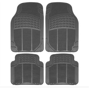 Car Floor Rubber Mats, All Weather, Durable,Universal fit 4-Piece Set for Sedans, Cars, SUVs, Trucks- Black in Saudi Arabia