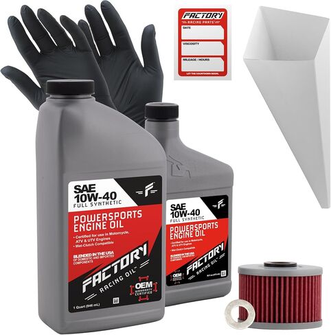 Oil Change Kit compatible with Suzuki DR-Z110 – Includes 1.5 Quarts of 10W-40 Full Synthetic Oil, 1 Filter, 1 Crush Washer, 1 Funnel, 1 Oil Change Reminder Sticker in Saudi Arabia