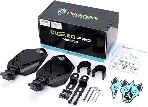 Chupacabra Offroad Cuero Pro UTV Mirrors (set of 2) BLACK (1-7/8) in Kuwait