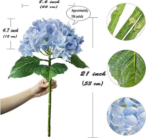 3pcs Big Light Green Artificial Hydrangea Flowers 21 inches Long Stem Real Touch Hydrangeas for Home Kitchen Fall Flower Decoration Thanksgiving Christmas Table Centerpiece in Saudi Arabia