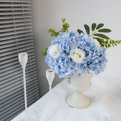3pcs Big Light Green Artificial Hydrangea Flowers 21 inches Long Stem Real Touch Hydrangeas for Home Kitchen Fall Flower Decoration Thanksgiving Christmas Table Centerpiece in Saudi Arabia