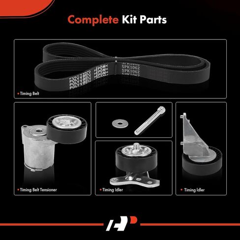 A-Premium Engine Serpentine Belt Drive Kit with Tensioner & Idler Pulley Compatible with Volkswagen Jetta 2005-2010, Golf 2010-2014, Rabbit 2006-2009 & Audi TT RS Quattro 2012-2013, L5 2.5L in Saudi Arabia