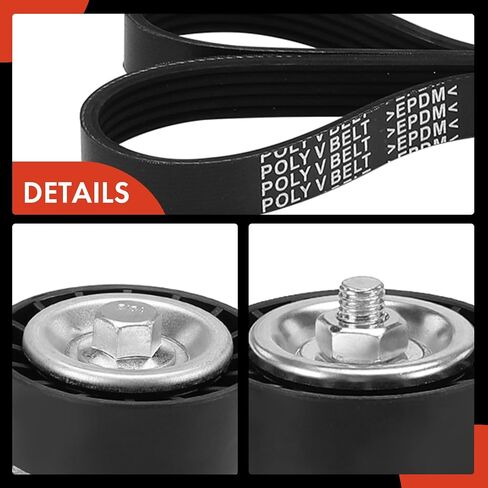A-Premium Engine Serpentine Belt Drive Kit with Tensioner & Idler Pulley Compatible with Volkswagen Jetta 2005-2010, Golf 2010-2014, Rabbit 2006-2009 & Audi TT RS Quattro 2012-2013, L5 2.5L in Saudi Arabia