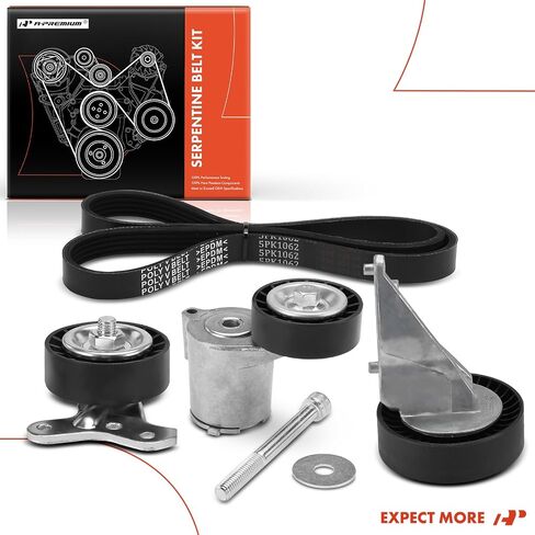A-Premium Engine Serpentine Belt Drive Kit with Tensioner & Idler Pulley Compatible with Volkswagen Jetta 2005-2010, Golf 2010-2014, Rabbit 2006-2009 & Audi TT RS Quattro 2012-2013, L5 2.5L in Saudi Arabia