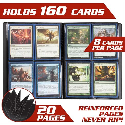 Monster 4 Pocket Trading Card Album- 20 Side Loading, Theft Deterrent, Padded Pages for Extra Protection - Deluxe Binder Holds 160 Yugioh, MTG, Magic The Gathering, Pokémon & Sport Cards - Matte Black in Kuwait