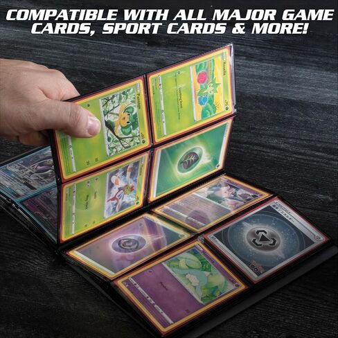 Monster 4 Pocket Trading Card Album- 20 Side Loading, Theft Deterrent, Padded Pages for Extra Protection - Deluxe Binder Holds 160 Yugioh, MTG, Magic The Gathering, Pokémon & Sport Cards - Matte Black in Kuwait