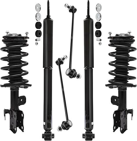 Detroit Axle - Struts Shocks Kit to Toyota 2010-2015 Prius ، الدعامات الأمامية ث/لفائف Sway Sway Bar Links امتصاص الصدمات الخلفية 2011 2012 2013 2014 تعليق بديل in Saudi Arabia