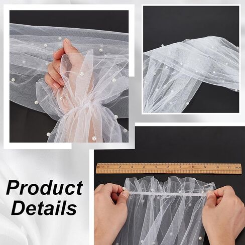 الأكمام الزفاف Ahandmake Pearl ، نايلون قابلة للإزالة شبكية نفخة ، أكمام الذراع لفساتين الزفاف سترة حفلة موسيقية حفلة موسيقية in Saudi Arabia