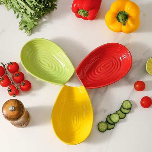 مسند ملعقة سيراميك من هاسينس لعداد المطبخ، حامل ملعقة بورسلين أزرق مقاس 5.7 بوصة للطبخ في المزرعة ومسند ملعقة قهوة للموقد، قطعة واحدة in Kuwait