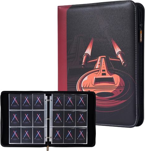 9 Pocket Trading Card Binder, PU Leather Storage Zip Album with 900 Slots Clear Page Sleeves for TCG MTG Baseball Sport Cards Display Collection (Blue) in Saudi Arabia
