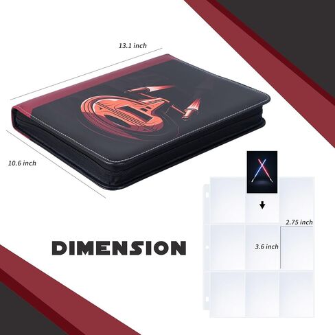 9 Pocket Trading Card Binder, PU Leather Storage Zip Album with 900 Slots Clear Page Sleeves for TCG MTG Baseball Sport Cards Display Collection (Blue) in Saudi Arabia
