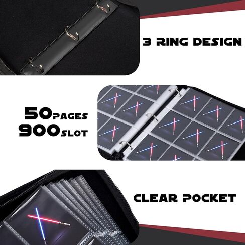 9 Pocket Trading Card Binder, PU Leather Storage Zip Album with 900 Slots Clear Page Sleeves for TCG MTG Baseball Sport Cards Display Collection (Blue) in Saudi Arabia