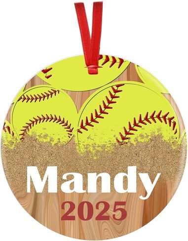Softball Ornament Girl for Christmas Tree, Gift Player Team Teen Coach 2024 (Year Only) in Kuwait