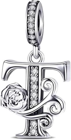 Suitable for Pandora Bracelet Letter Charms, Romantic Rose Charms, Jewelry Gifts for Yourself, Mom, Daughter, Girlfriends in Kuwait