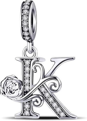 Suitable for Pandora Bracelet Letter Charms, Romantic Rose Charms, Jewelry Gifts for Yourself, Mom, Daughter, Girlfriends in Kuwait