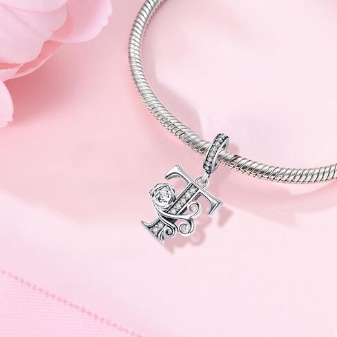 Suitable for Pandora Bracelet Letter Charms, Romantic Rose Charms, Jewelry Gifts for Yourself, Mom, Daughter, Girlfriends in Kuwait