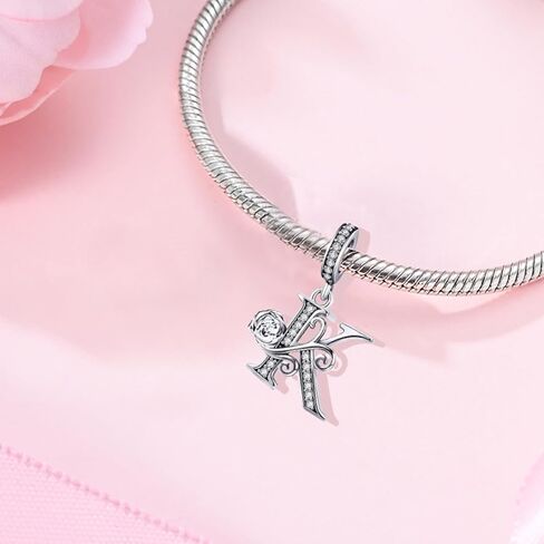Suitable for Pandora Bracelet Letter Charms, Romantic Rose Charms, Jewelry Gifts for Yourself, Mom, Daughter, Girlfriends in Kuwait