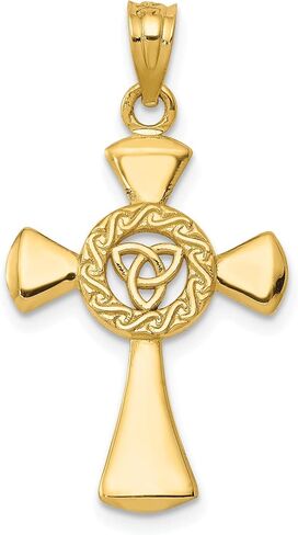 14K Yellow Gold Celtic Knot Cross Pendant Charm in Saudi Arabia
