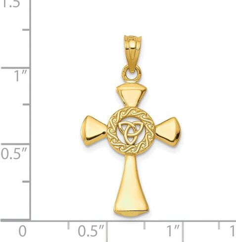 14K Yellow Gold Celtic Knot Cross Pendant Charm in Saudi Arabia