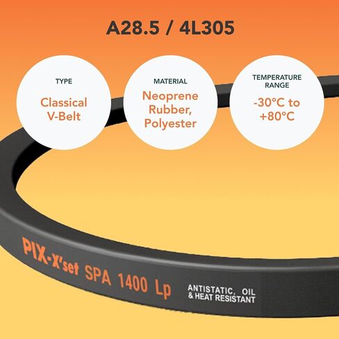 PIX - A26.5 / 4L285، حزام V، A/4L، 1/2 × 28.5 بوصة OC in Kuwait