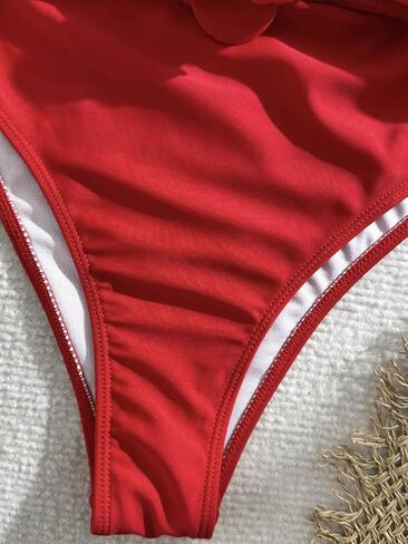 Women's One Piece Halter Top with Flower Decoration Bikini Sexy Bathing Swimsuits in Saudi Arabia
