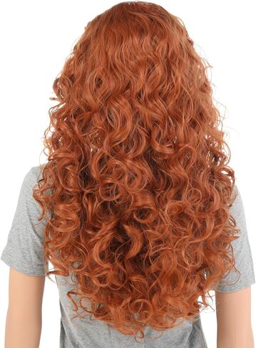 Onedor Long Hair Curly Wavy Full Head Halloween Wigs Cosplay Costume Party Hair Wigs (130A-Fox Red) in Kuwait