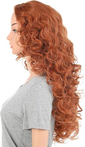 Onedor Long Hair Curly Wavy Full Head Halloween Wigs Cosplay Costume Party Hair Wigs (130A-Fox Red) in Kuwait