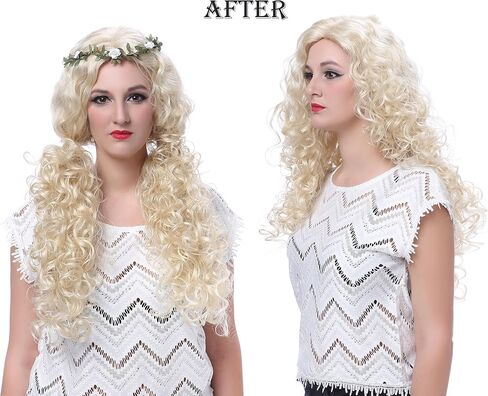 Onedor Long Hair Curly Wavy Full Head Halloween Wigs Cosplay Costume Party Hair Wigs (130A-Fox Red) in Kuwait