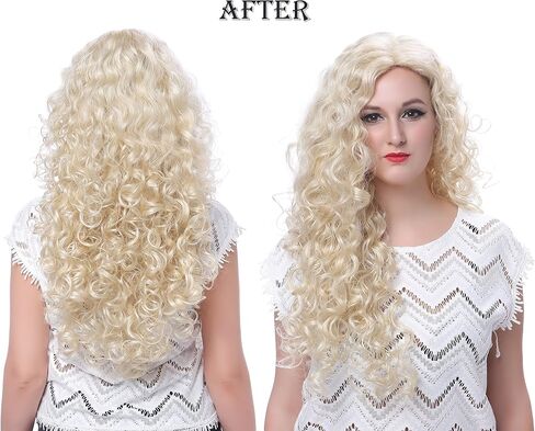 Onedor Long Hair Curly Wavy Full Head Halloween Wigs Cosplay Costume Party Hair Wigs (130A-Fox Red) in Kuwait