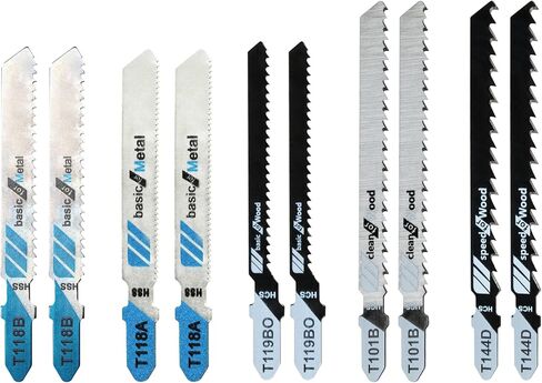 T5002 T-shank شفرات Jigsaw متعددة الأغراض من أجل بوسش بانشاو ، شفرة المنشار للرقبة لقطع الخشب والمعادن ، و 10 أجزاء. in Kuwait