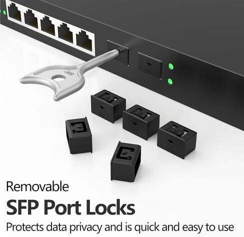 10 قطع قفل منفذ SFP مع مفتاح واحد، قفل منفذ التبديل/قابس أمان منفذ الألياف، غطاء غبار SFP لمنع الوصول غير المصرح به، مناسب لمراكز البيانات، وغرفة الخادم، وأجهزة الكمبيوتر المكتبية، وأجهزة الكمبيوتر المحمولة، إلخ. (أصفر) in Kuwait