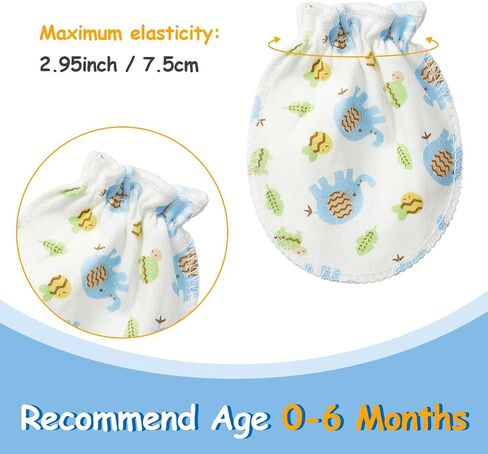 Geyoga Newborn Baby Mittens No Scratch Mittens Soft Elastic Infant Baby Gloves Mittens for 0-6 Months Baby(Lovely Style, 40 Pairs) in Saudi Arabia
