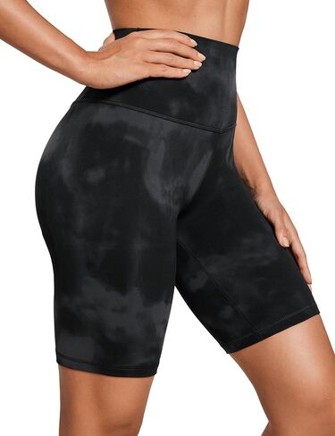 شورت CRZ YOGA للسيدات Butterluxe Biker مقاس 8 بوصات - شورت عالي الخصر للتمرين والجري وكرة الطائرة واليوجا من الألياف اللدنة باللون الأخضر الزيتوني مقاس كبير in Kuwait
