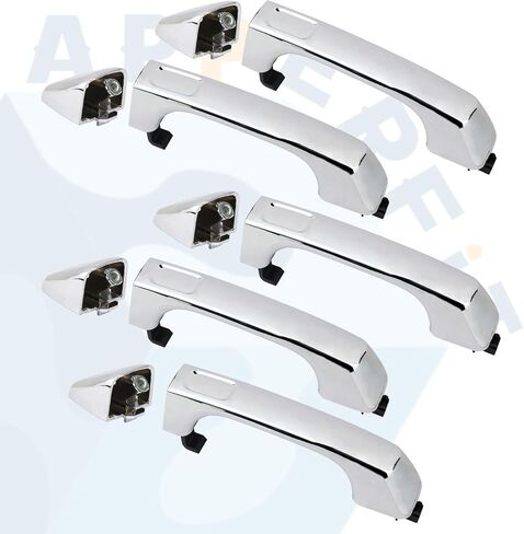 مقبض الباب الخارجي Apperfit مع CAP 15794315 15932907 Chrome للباب الأمامي أو الخلفي ، السائق الأيسر أو جانب الراكب الأيمن متوافق مع Hummer H3 H3T 2006 2007 2008 2010 أجزاء الباب in Kuwait