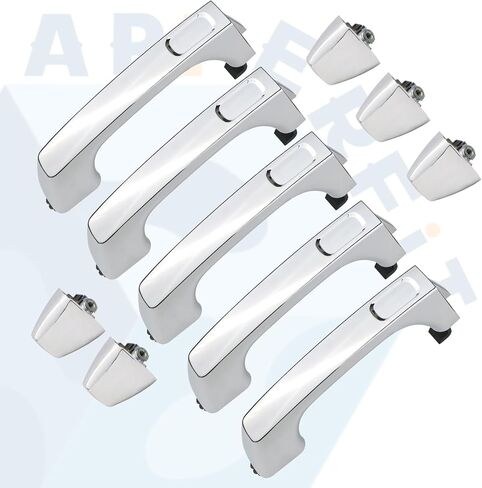 مقبض الباب الخارجي Apperfit مع CAP 15794315 15932907 Chrome للباب الأمامي أو الخلفي ، السائق الأيسر أو جانب الراكب الأيمن متوافق مع Hummer H3 H3T 2006 2007 2008 2010 أجزاء الباب in Kuwait