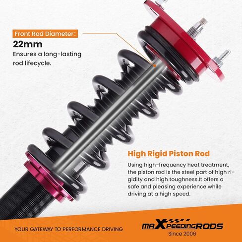 MaxPeedingrods Coilovers لـ Benz S-Class W220 2000-2006 ، لـ Benz S430 S500 2000-2006 ، 24 مستويات قابلة للتعديل قابلة للتعديل. in Saudi Arabia