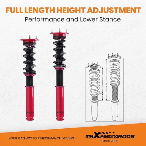 MaxPeedingrods Coilovers لـ Benz S-Class W220 2000-2006 ، لـ Benz S430 S500 2000-2006 ، 24 مستويات قابلة للتعديل قابلة للتعديل. in Saudi Arabia