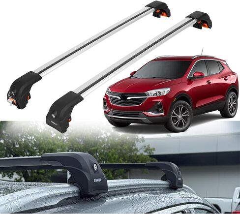 إركول سقف رف قضبان كروس لبويك إنف 2013-2022 | أشرطة الألومنيوم مع قفل مكافحة السرقة للسطح | متوافق مع قضبان التدفق - الفضة in Kuwait