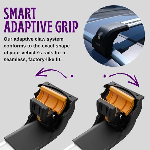 إركول سقف رف قضبان كروس لبويك إنف 2013-2022 | أشرطة الألومنيوم مع قفل مكافحة السرقة للسطح | متوافق مع قضبان التدفق - الفضة in Kuwait