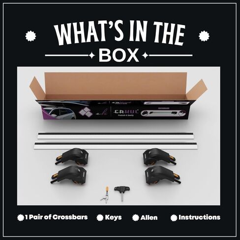 إركول سقف رف قضبان كروس لبويك إنف 2013-2022 | أشرطة الألومنيوم مع قفل مكافحة السرقة للسطح | متوافق مع قضبان التدفق - الفضة in Kuwait