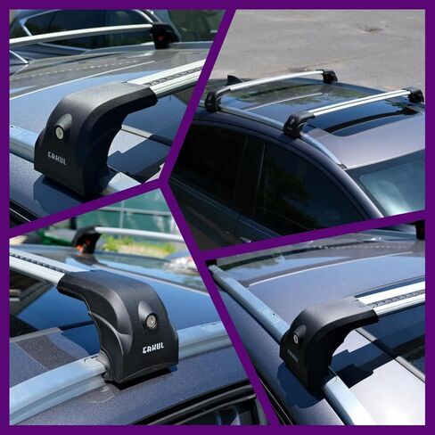 إركول سقف رف قضبان كروس لبويك إنف 2013-2022 | أشرطة الألومنيوم مع قفل مكافحة السرقة للسطح | متوافق مع قضبان التدفق - الفضة in Kuwait