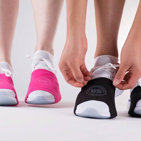 THE DANCESOCKS Made in USA Original Over Sneaker Socks for Dance Smooth Floors (4 Pairs/white/lt grey/dk grey/black) in Kuwait