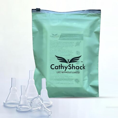 10 Pack 36mm External Condom Catheters for Men Day or Night-Breathable 100%Silicone, Latex Free, Transparent, Moisture Wicking Self Sealing Adhesive, with CathyShack Travel/Storage Bag & Instructions in Saudi Arabia