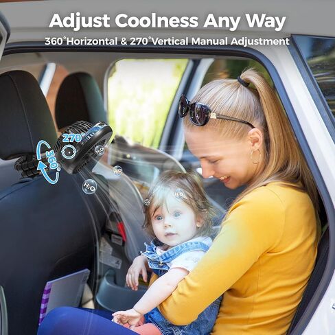 COMLIFE Misting Baby Stroller Fan, 270° & 360° Pivoting Portable Fan, Battery Operated USB Fan, Handheld Misting Fan, with Flexible Tripod Clip on Car Seat Crib Bike Treadmill Bunk Bed in Kuwait