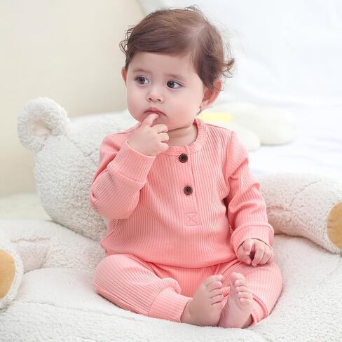 Ruliby Baby Bodysuit Ribbed Romper 5-pcs Soft Unisex Boy Girl Outfit Clothes Set 0-12 momth in Saudi Arabia